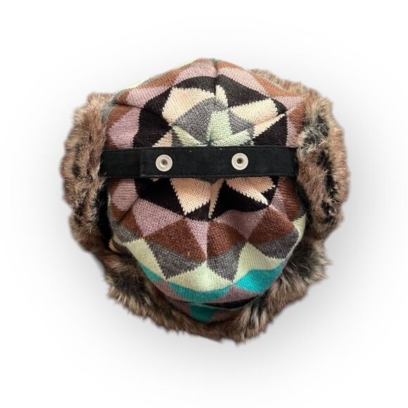 Pistil Women's Multicolor Knit & Faux Fur Lined Trapper Ear Flap Hat One Size - Picture 8 of 12